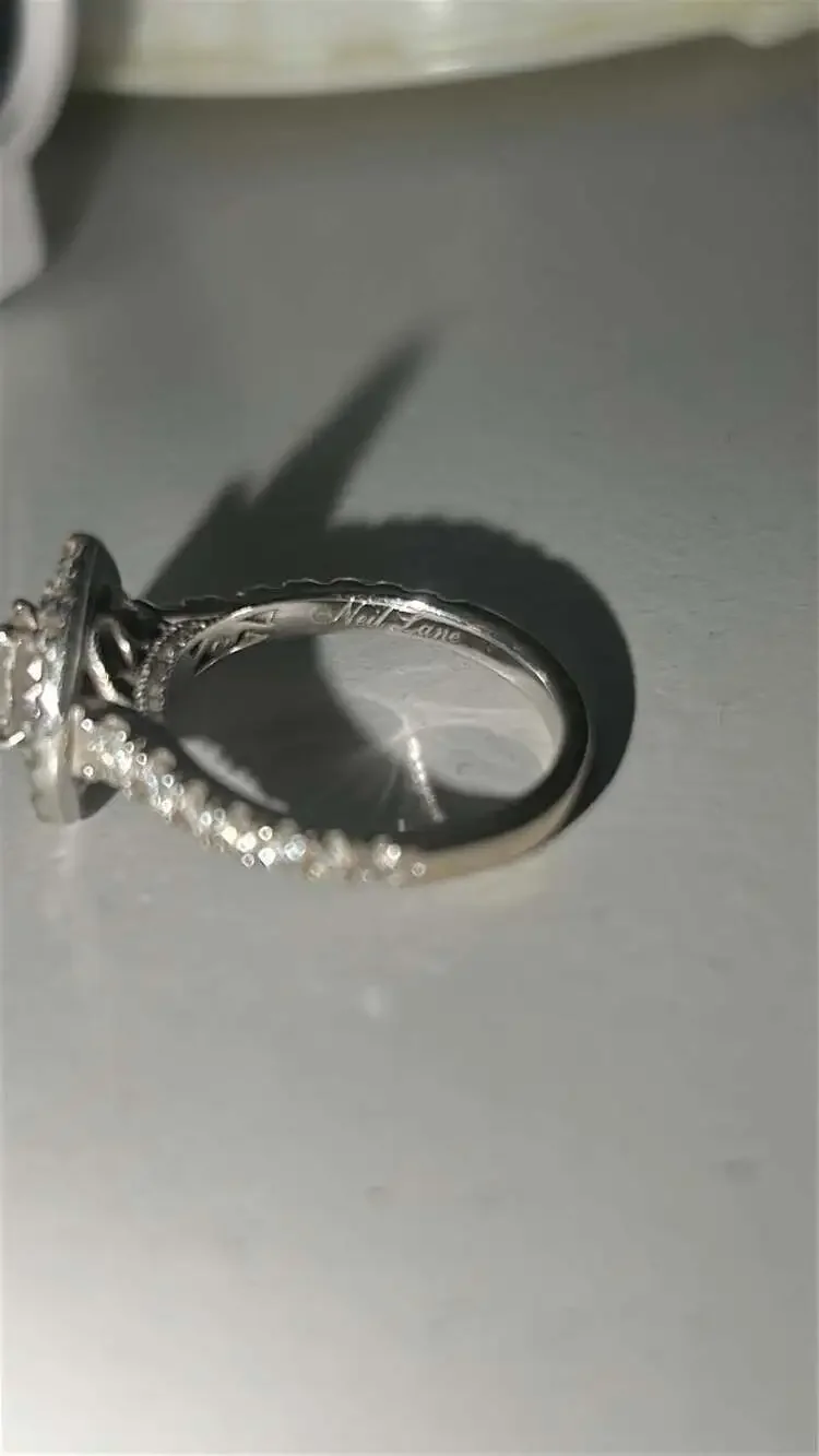 Neil Lane Diamond Pear-Shaped Halo Engagement Ring and Band Set  14K White Gold